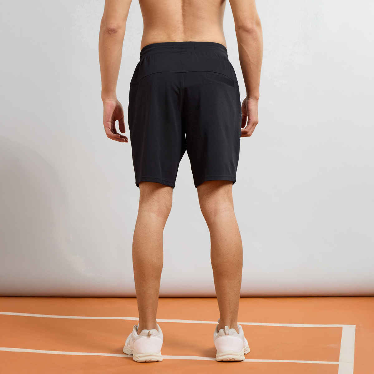 Technosport Men Poly Solid Slim Fit Sports Shorts with TS FLEXI | Black | M