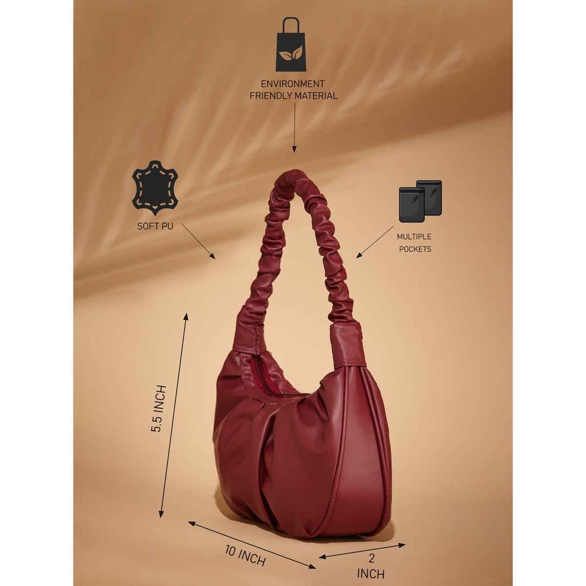 Fargo Vegan Leather Women's Sling Bag Maroon