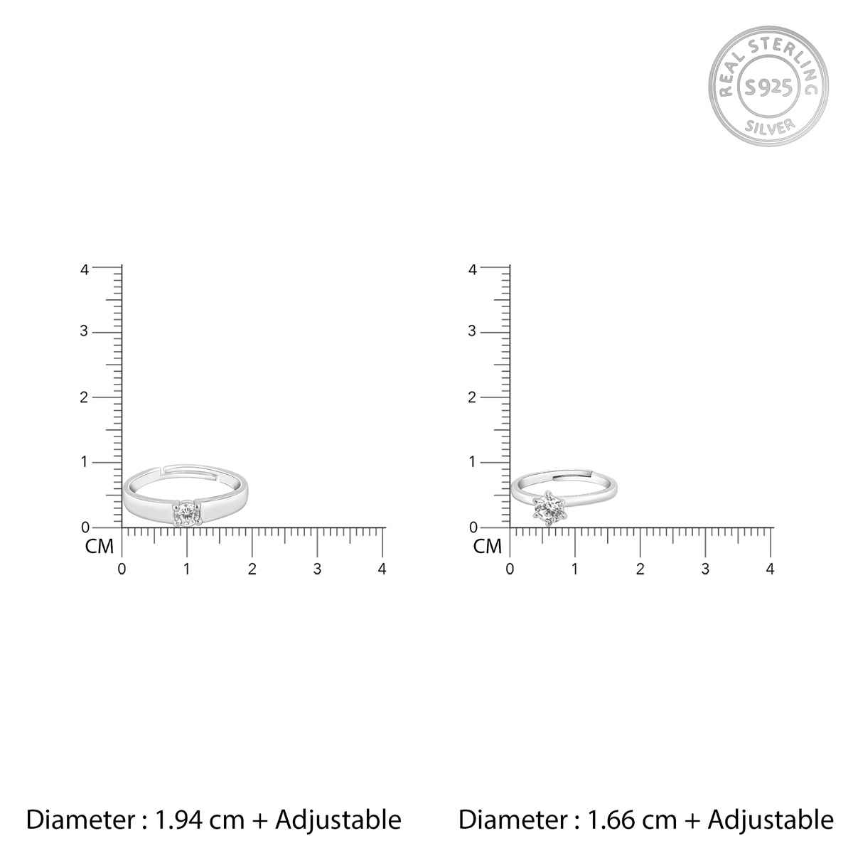 Giva Anushka Sharma Silver Minimal Couple Rings