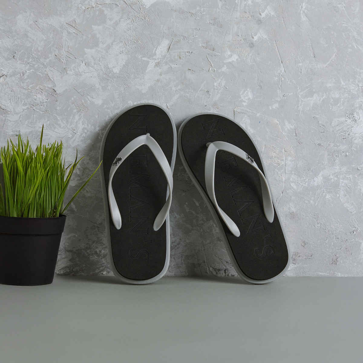 Neemans Unisex Eco Classic Slippers | Black with Grey - UK 7