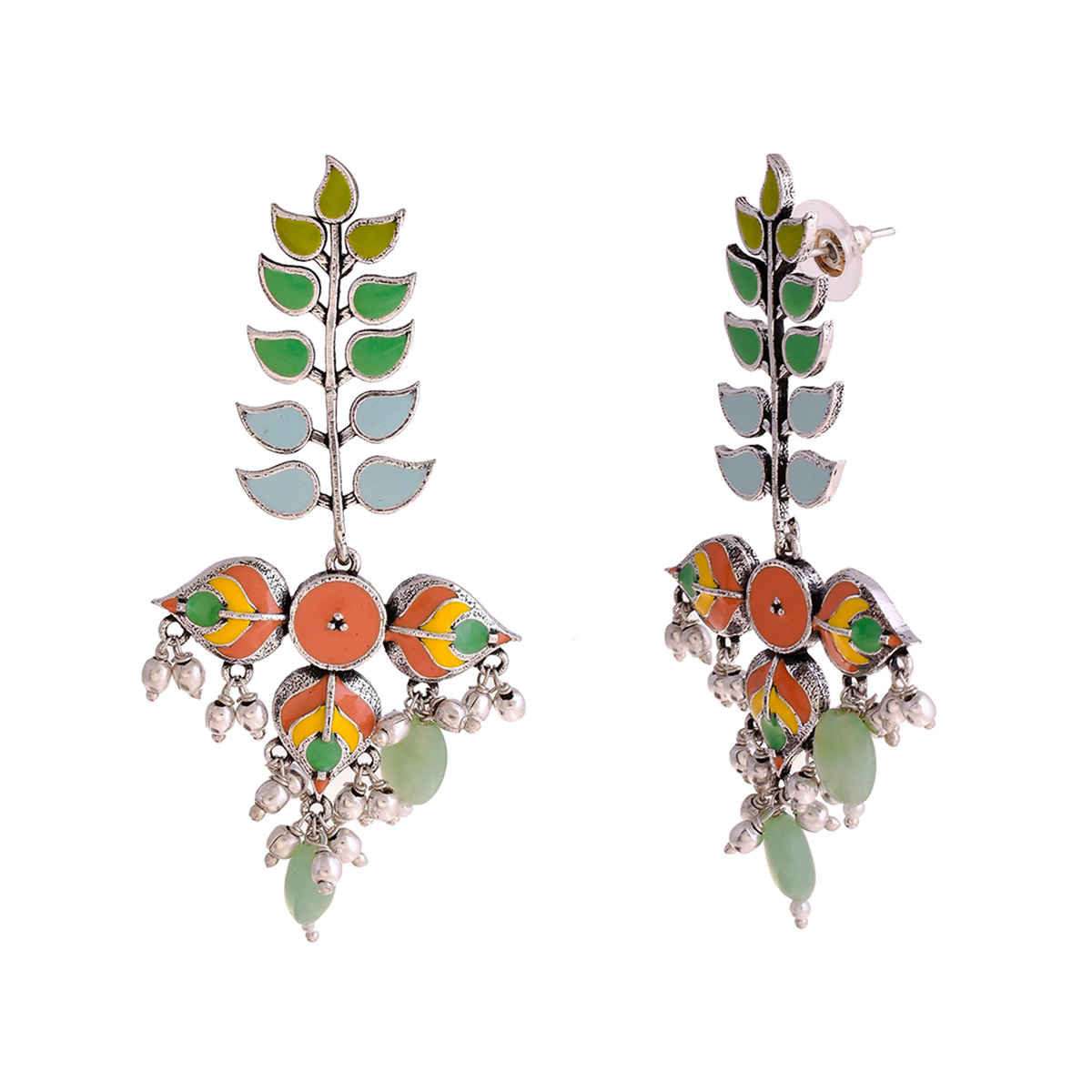 Voylla Bagh E Fiza Colourful Enamel Embellished Earrings