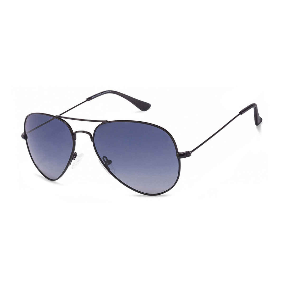 Vincent Chase By Lenskart Unisex Solid Stainless Steel Aviator Sunglasses | Black and Blue - M