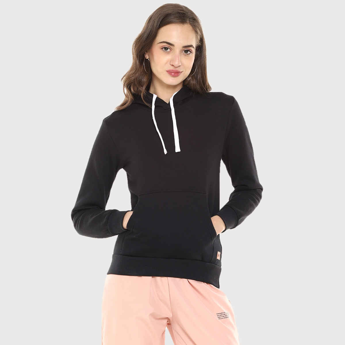 Campus Sutra Women's Winter Hoodie | Black - S