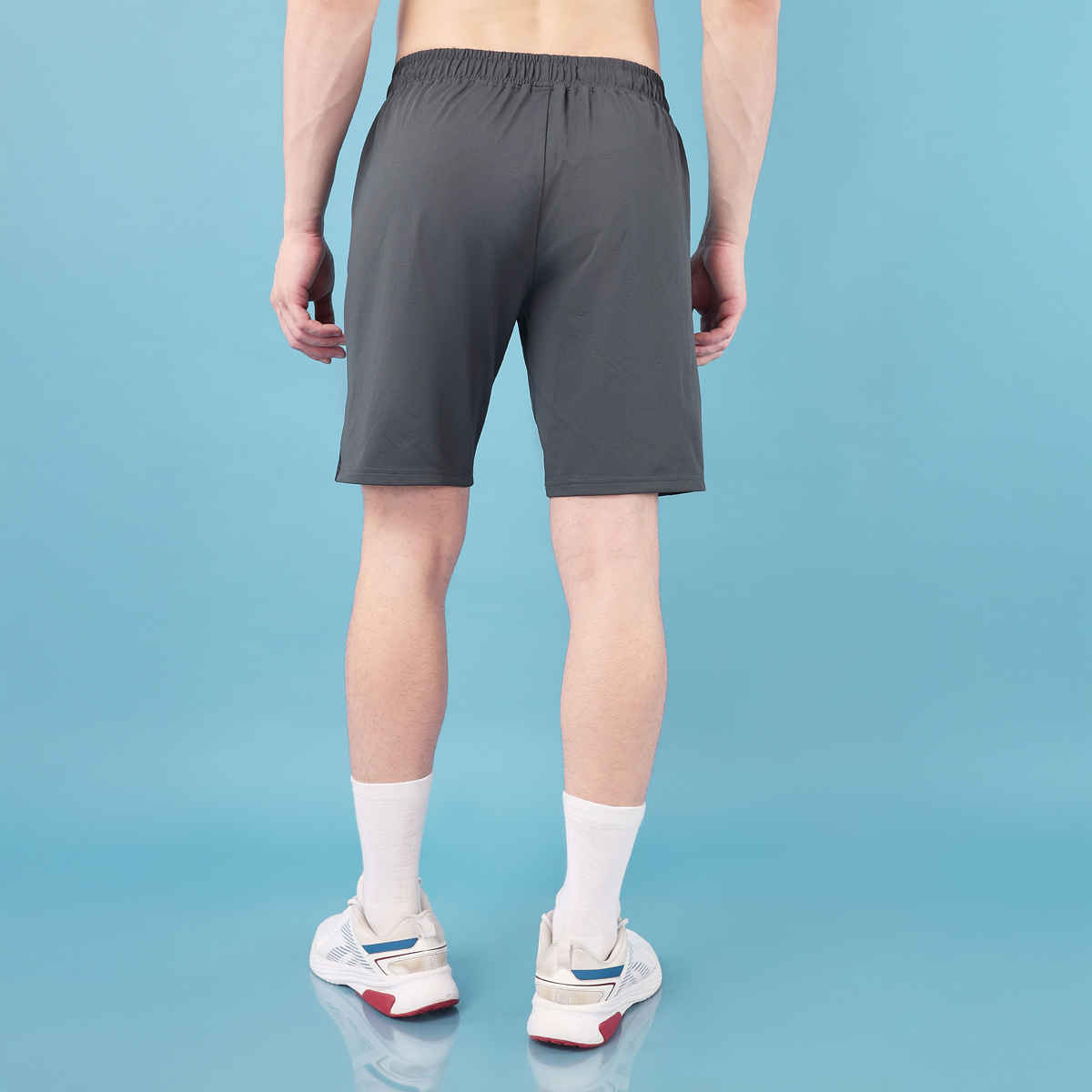 Technosport Men Poly Solid Slim Fit Sports Shorts with ELASTO LITE | Black | XL