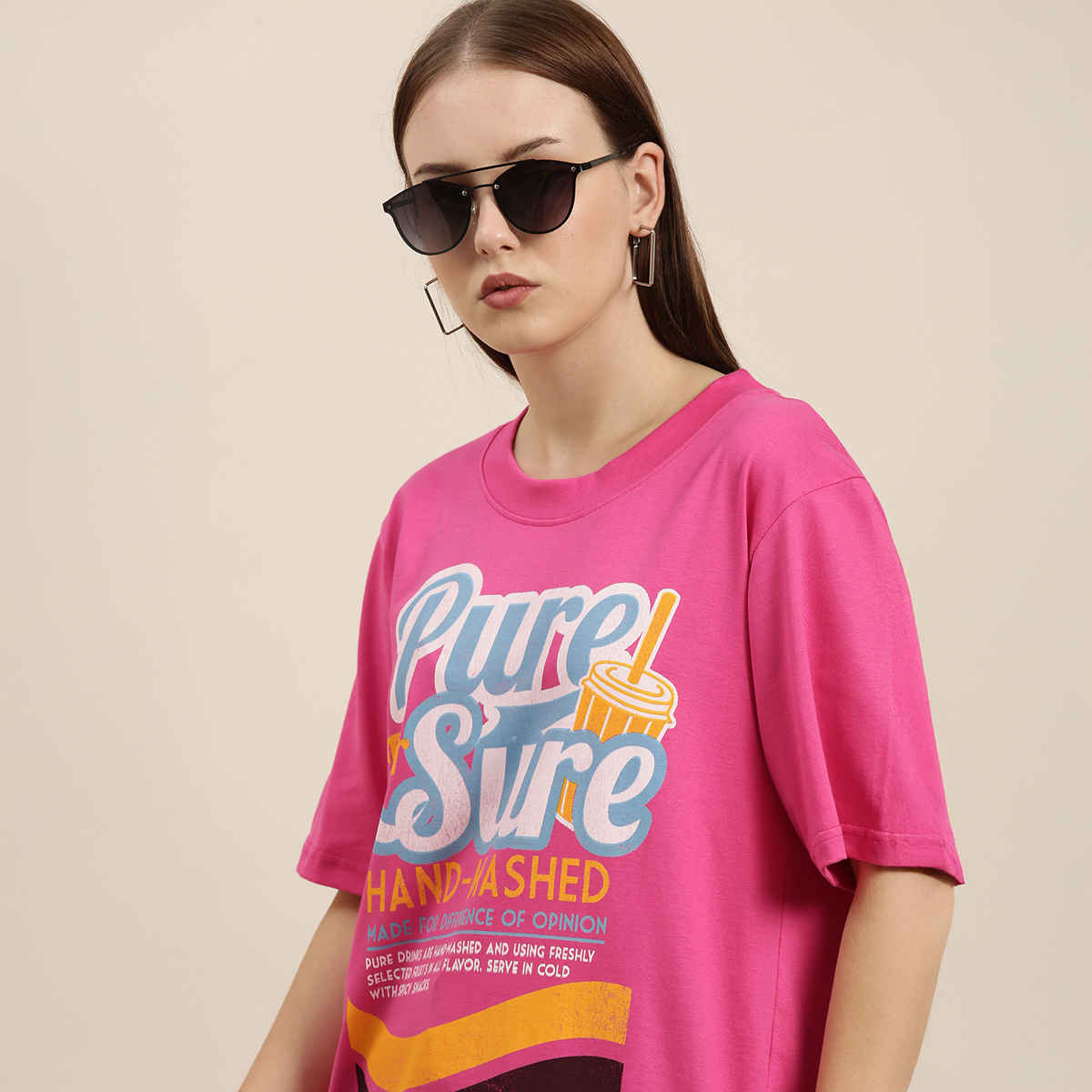 Difference of Opinion Women T-shirt - Pink | Classic Fit | M