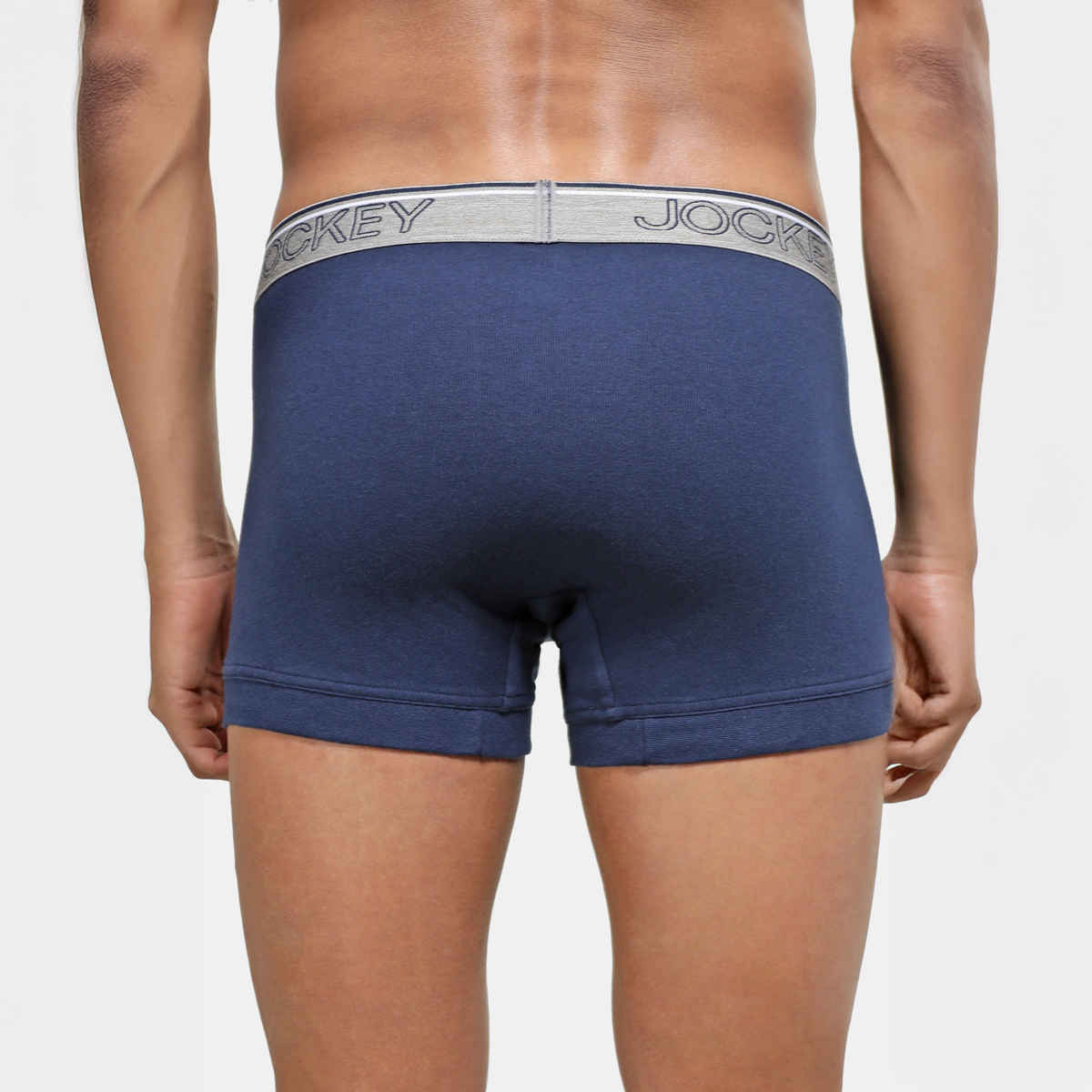 Jockey 8015 Men's Super Combed Cotton Rib Underwear Solid Trunk|Ultrasoft Waistband|PO2 | Navy-S
