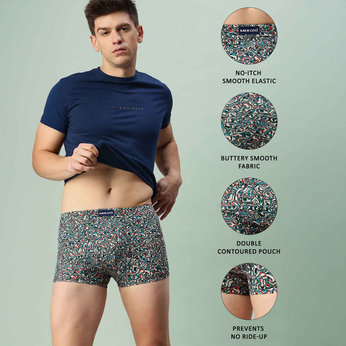 Lux Cozi Men's Printed Trunk | Assorted | 95 cm | Pack of 3