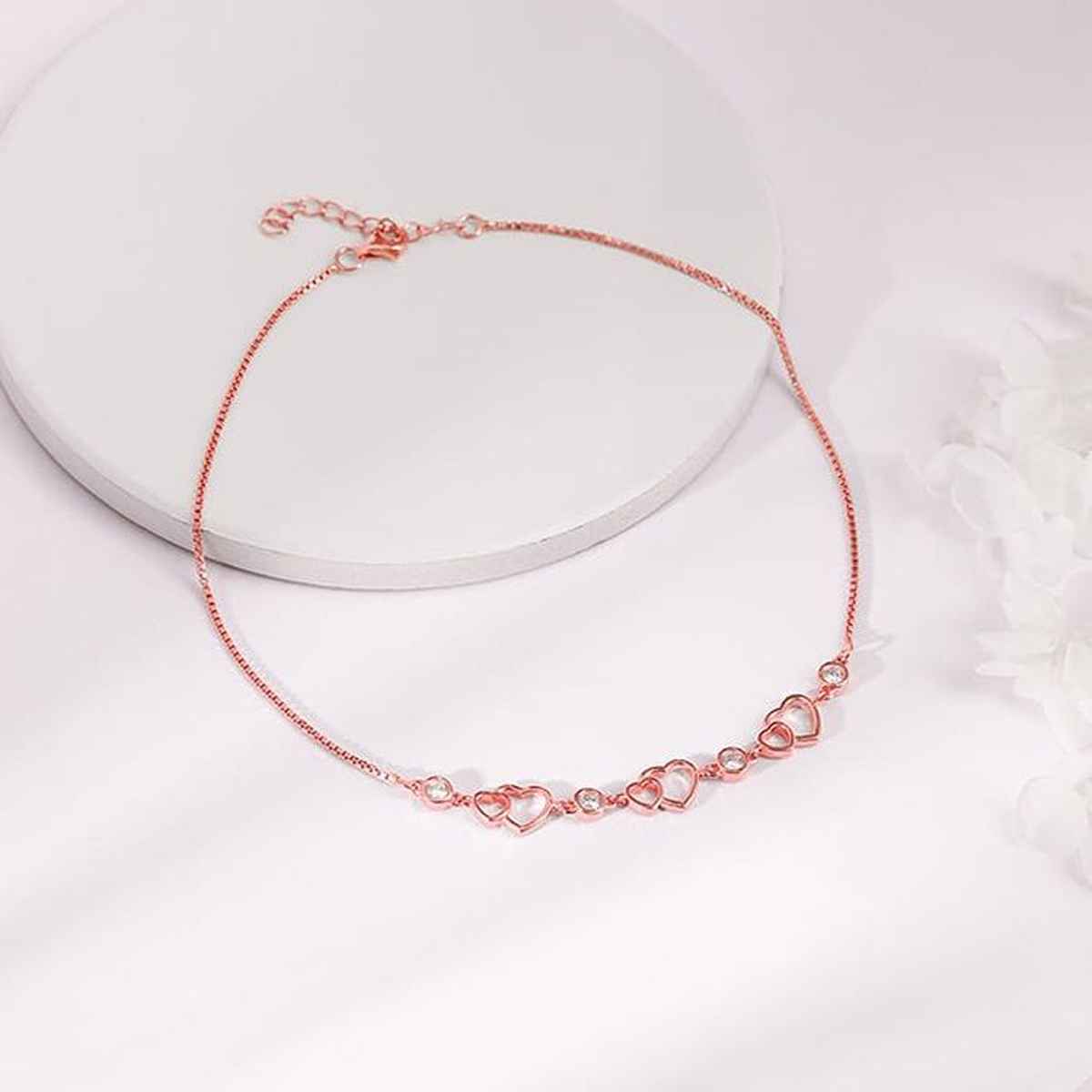 Giva Rose Gold Heart Anklet