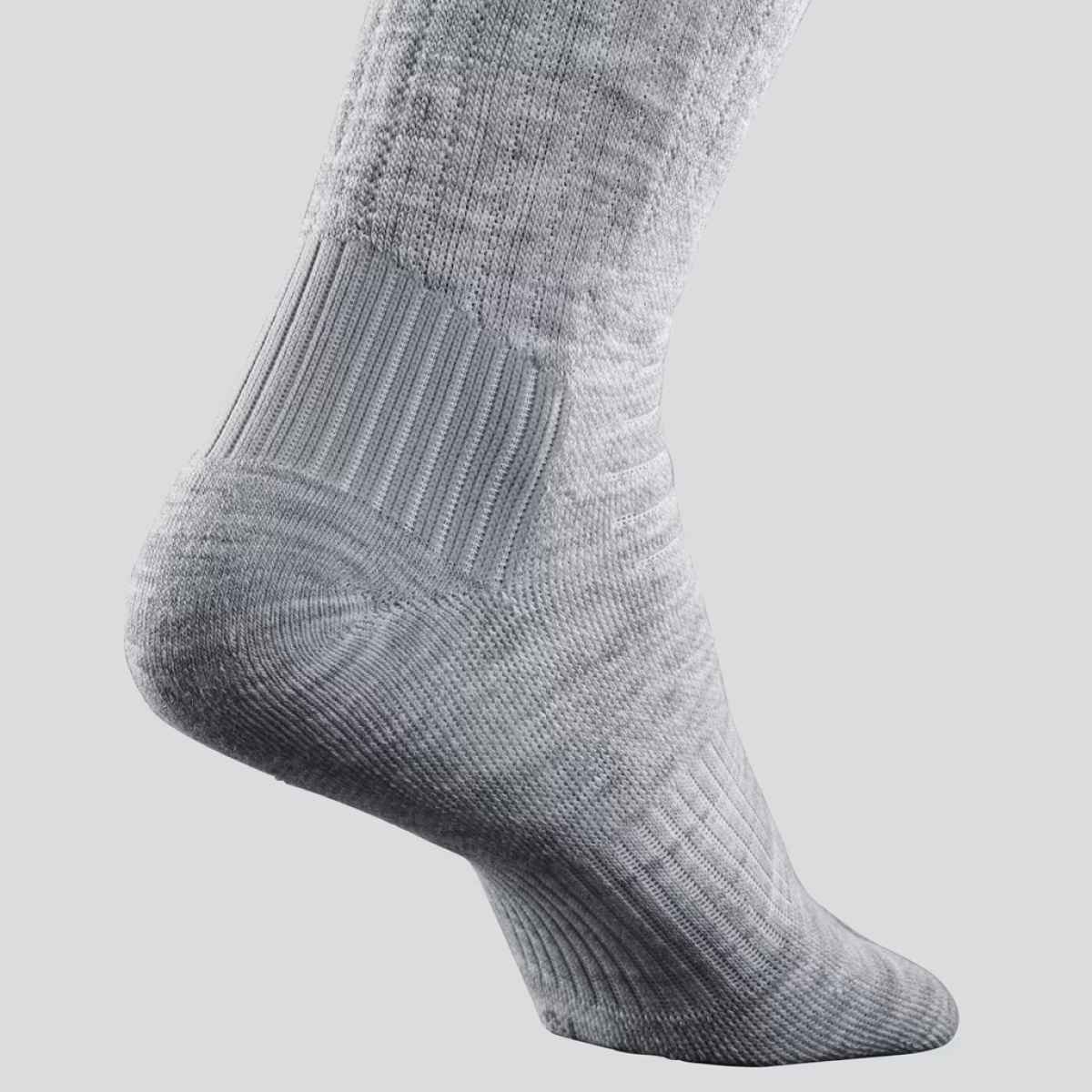 Decathlon | Quechua Unisex Acrylic and Wool Mid Calf Socks | Grey - UK 5.5 - 8