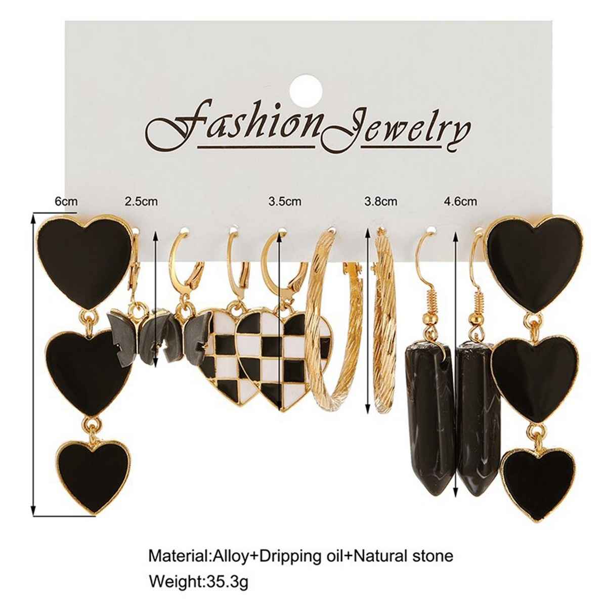 Fashion Frill Women's Stackable Earings Black Regular