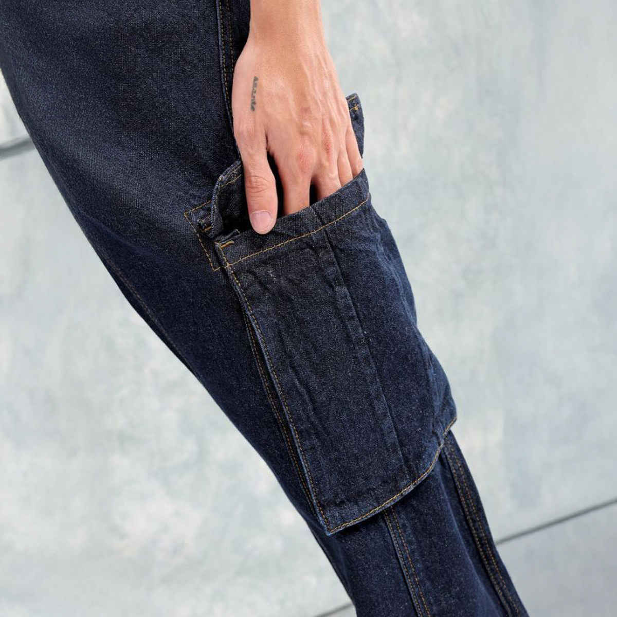 The Indian Garage Co Men | G365 Relaxed Distressed Casual Jeans | Navy | 32