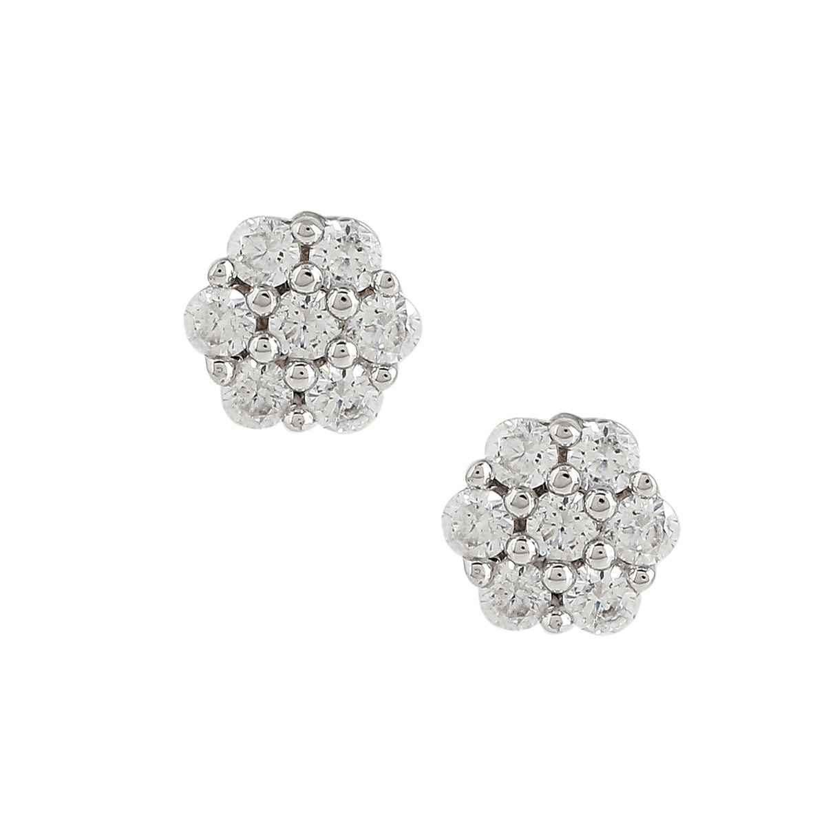 Voylla 925 Sterling Silver Cz Webbed Stud Earrings