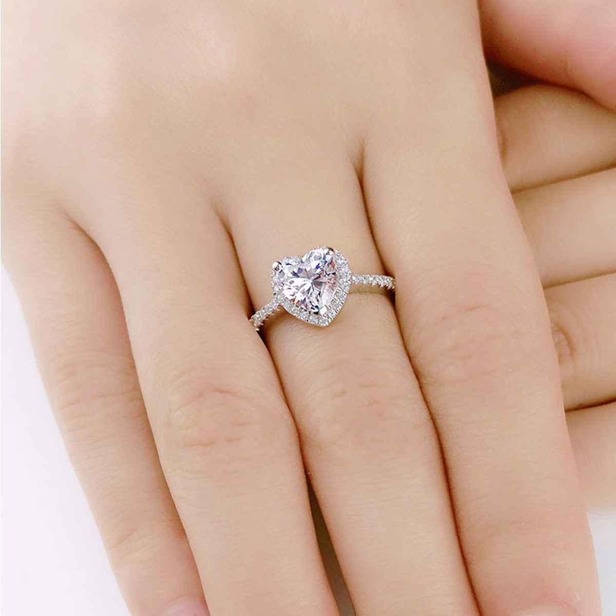 Fashion Frill Women's Heart Rings Silver Onesize