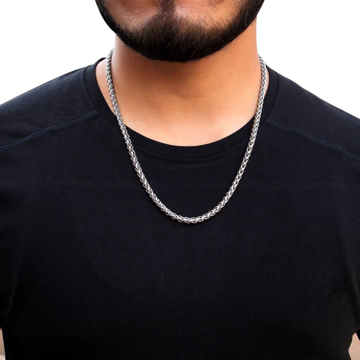 Fashion Frill Men's Interlink Chain Silver 24 Inches