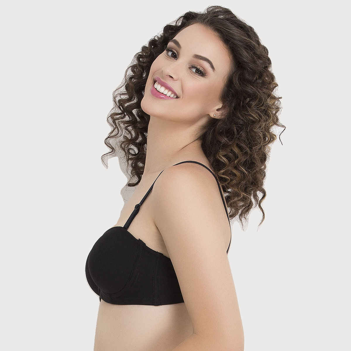 Clovia Women Padded Underwired Full Cup Multiway Strapless T-Shirt Bra - Cotton | Black | 42D