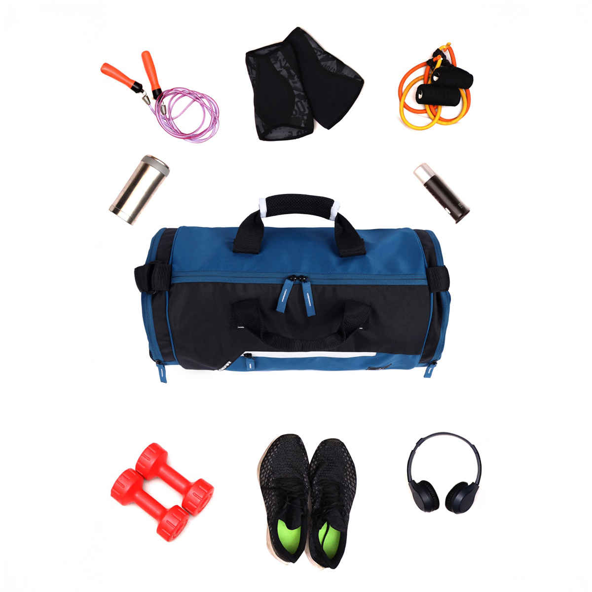 Gear Unisex Solid Polyester 22 L Top Handle Duffle Bag | Blue