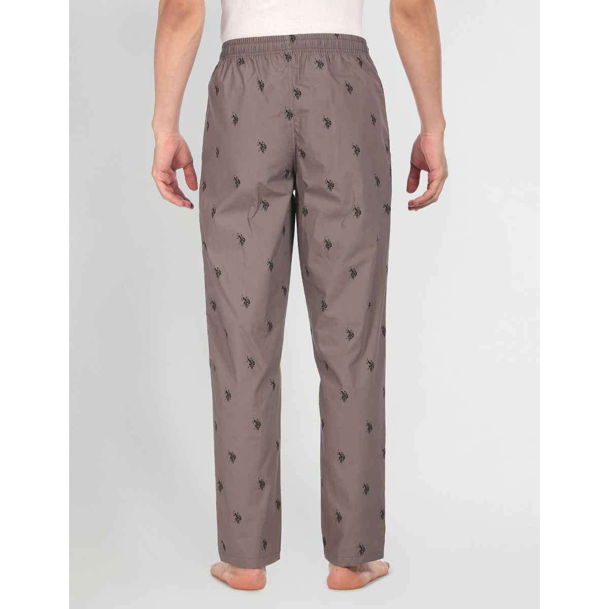 U.S. Polo Assn. Signature Logo Print Cotton Lounge Pants - Pack Of 1 | Grey | S