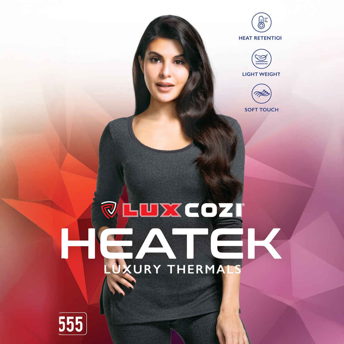 Lux Cozi Women's Heatek Premium Ultra Soft Stylish Warm Thermal Top | Black Melange - 85