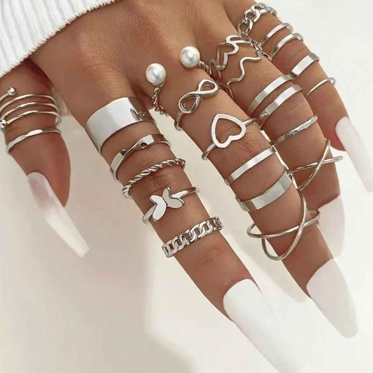 Youbella Celebrity Inspired Combo Of 44 Rings Set For Women And Girls (Multicolor) (Ybrg - 20266)