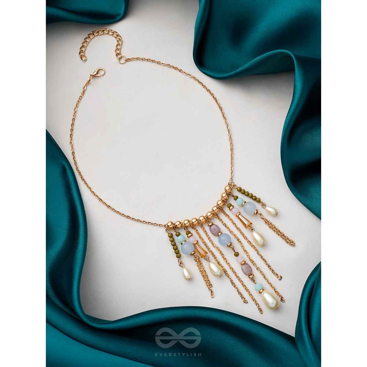 Everstylish The Scotch Mist- Golden Embellished Necklace With Anti-tarnish Coating