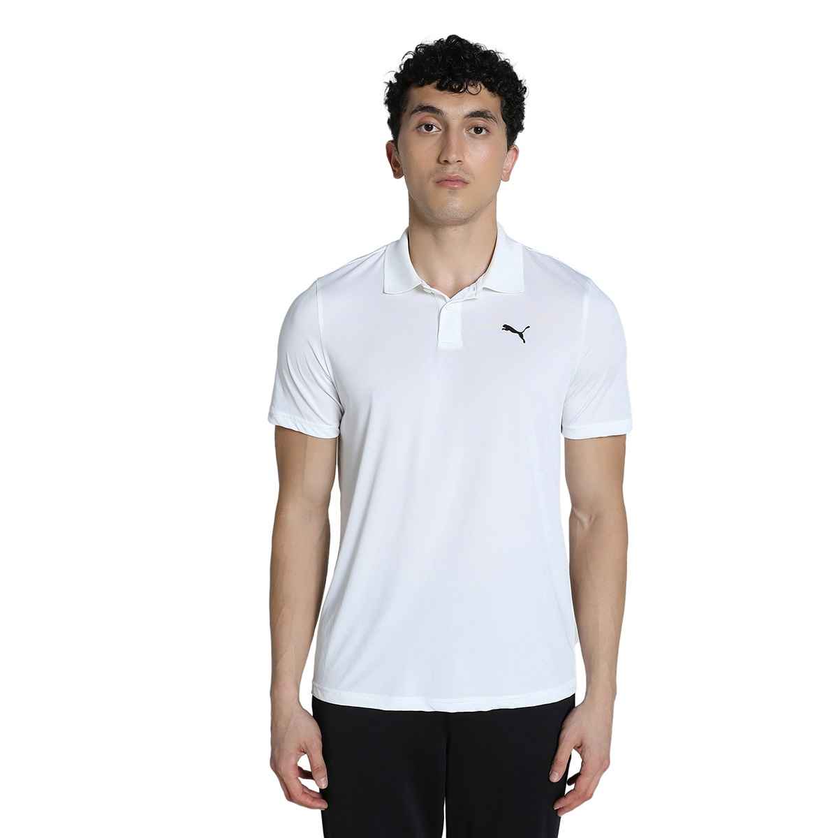 Puma Men's Polo T-Shirt Train Logo - White | S