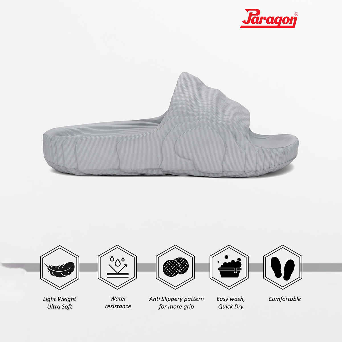 Paragon Men's Grey Eva Slippers K10913G UK 7