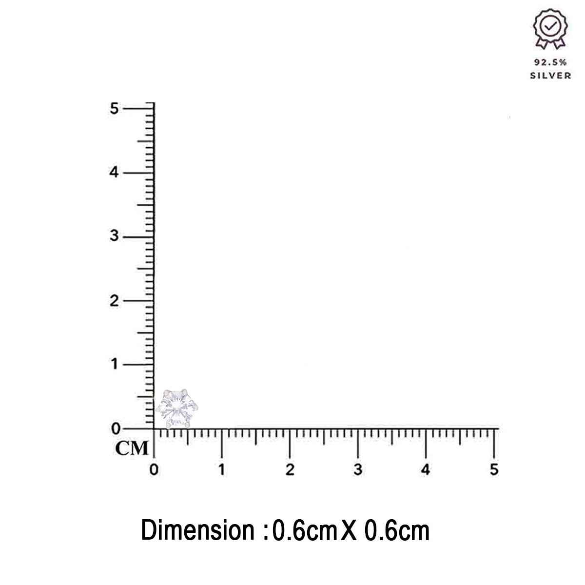 Kai Jewel Silver Large Round Solitaire Stud Earrings