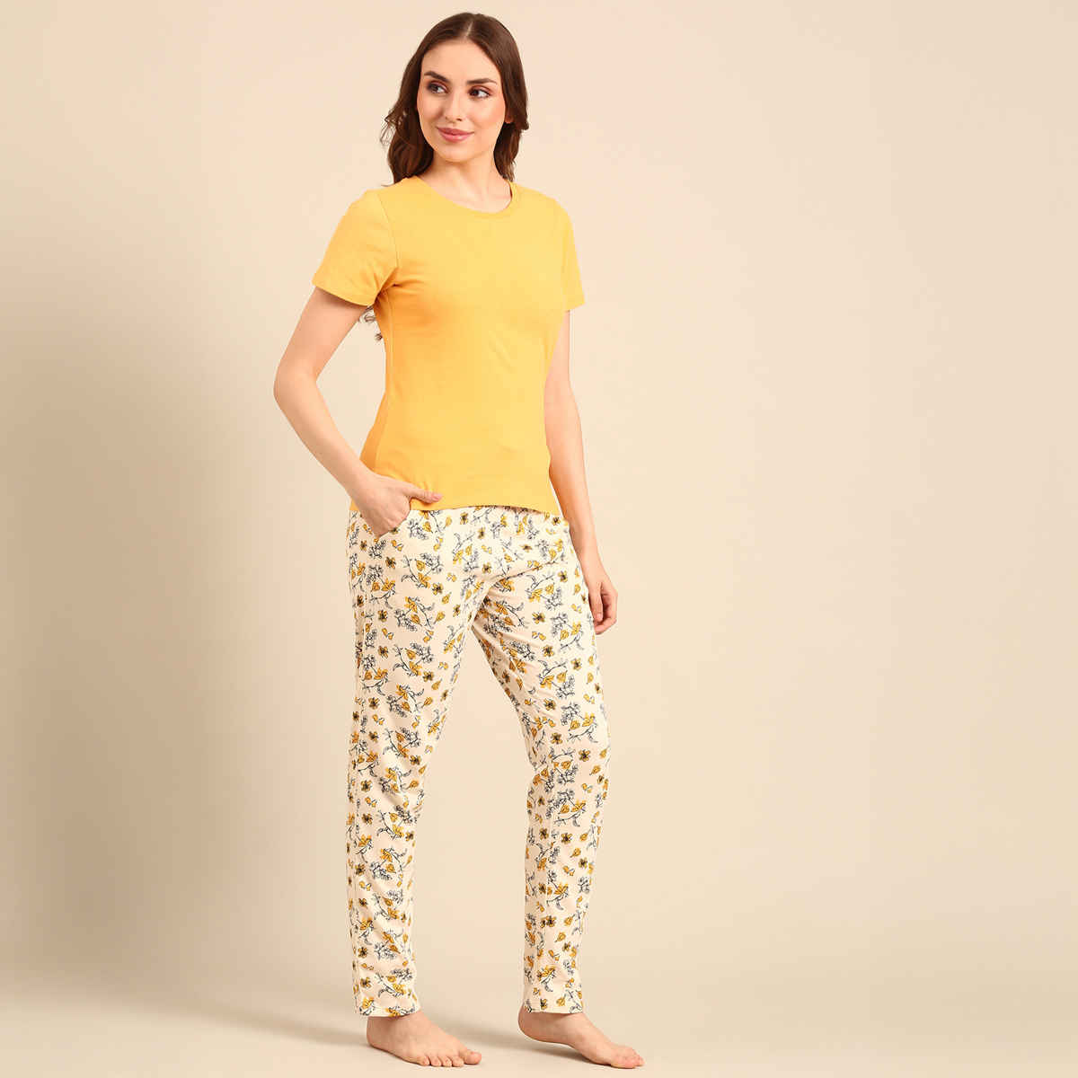 Pepe Jeans Womens Antique Floral Premium Cotton Women Nightsuit - Pack of 1 (L) Comfort Fit