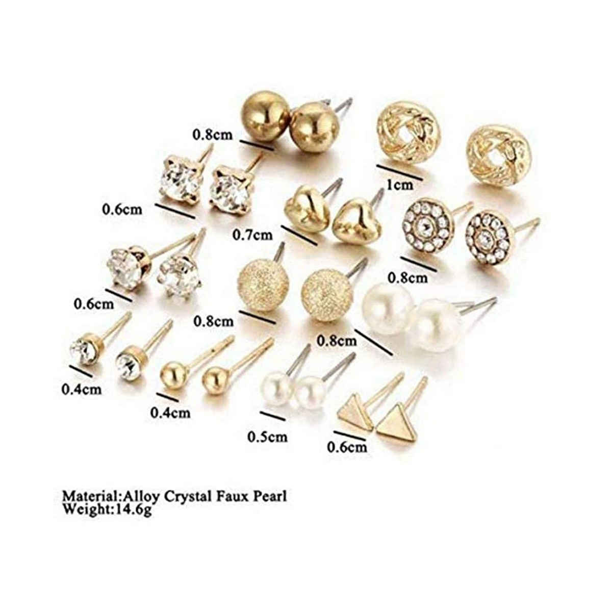 Fashion Frill Women's Stackable Earings Gold Regular