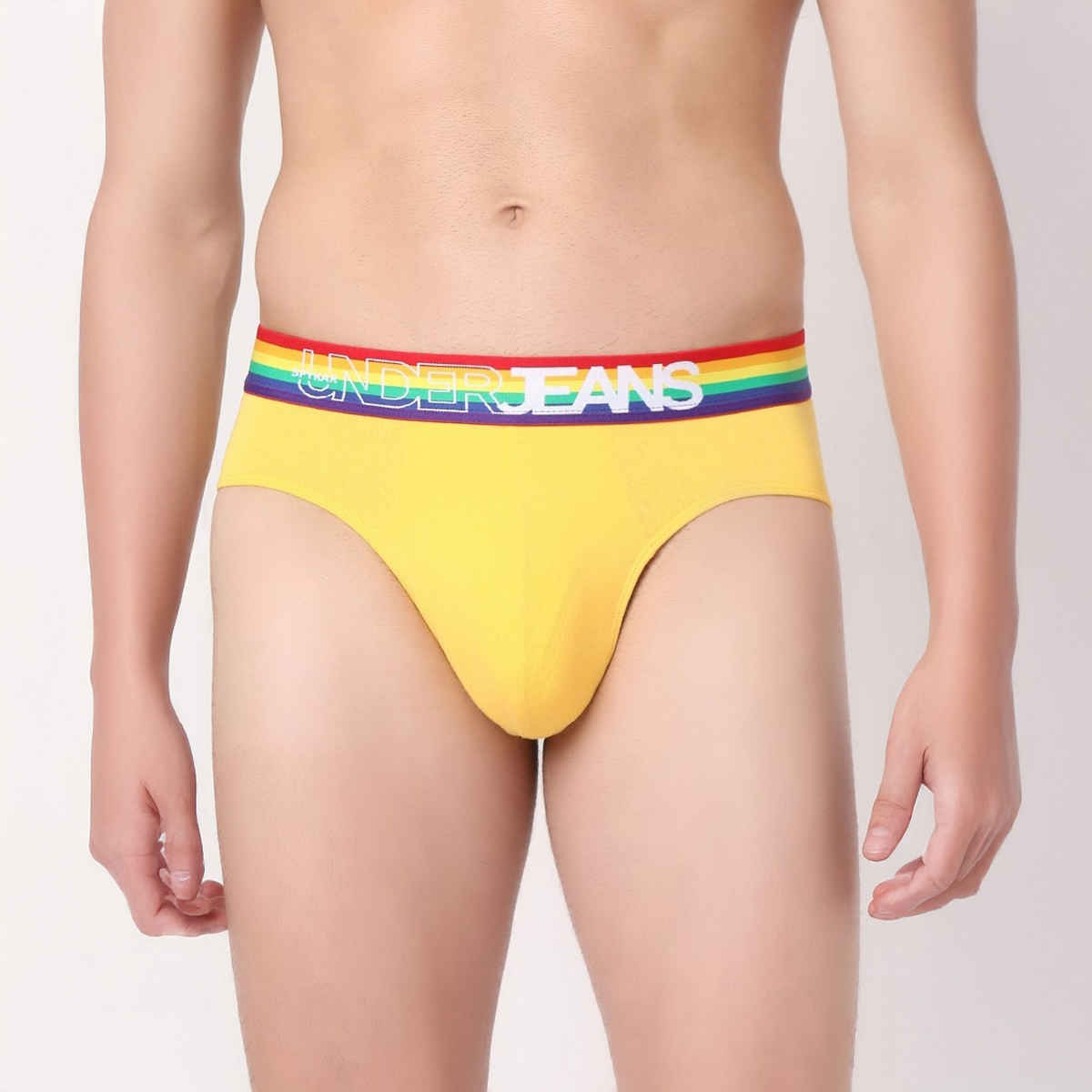 Underjeans by Spykar Mens Premium Yellow brief | M