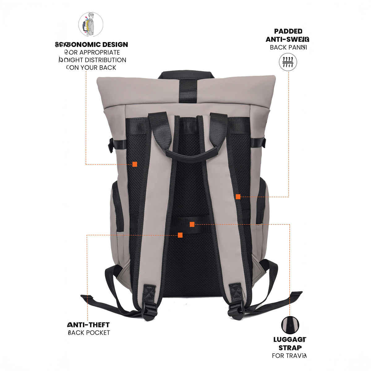 Fur Jaden Unisex Vegan Leather 25 L Laptop Bag | Grey