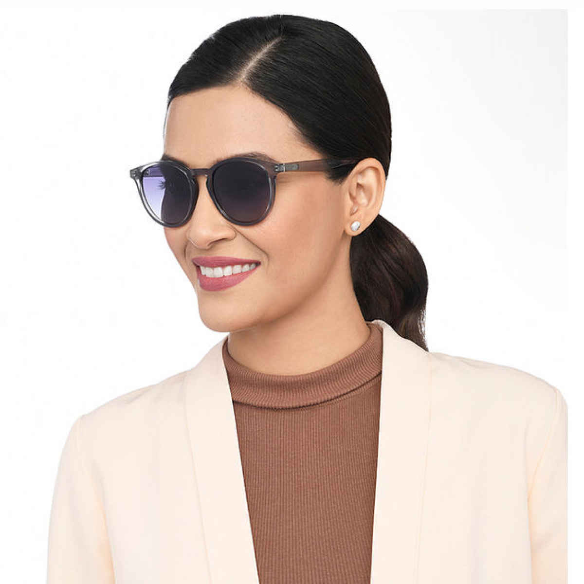 Vincent Chase By Lenskart Unisex Metal Round Sunglasses | Grey - M