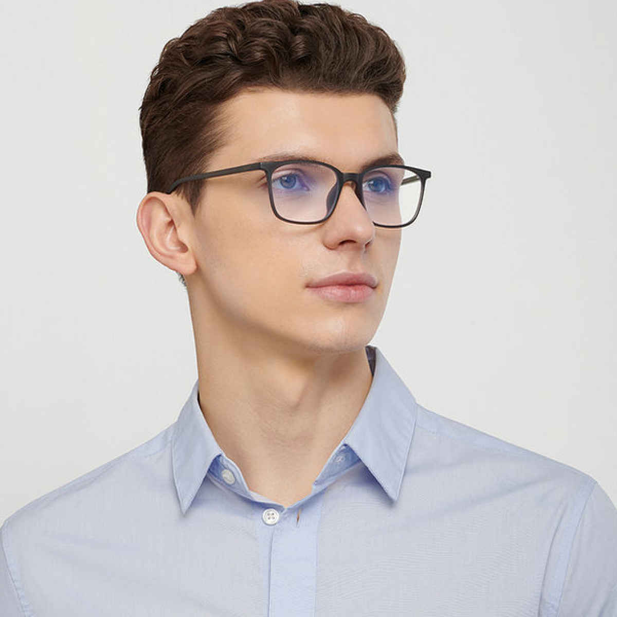 Lenskart Blu Unisex Solid TR90 Computer Glasses | Dark Grey - M