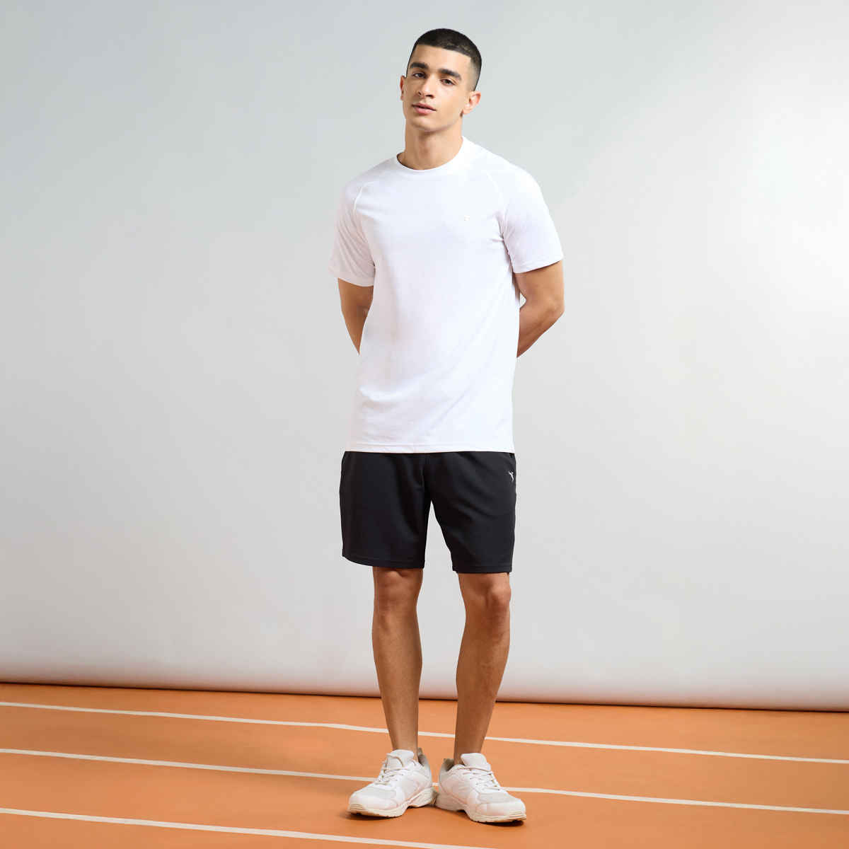 Technosport Men Poly Solid Slim Fit Sports Shorts with TS FLEXI | Black | M