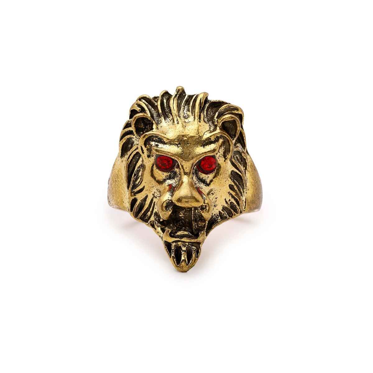 Priyaasi Men's Gold Plated Lion Ring (Bd-Rng-30056)