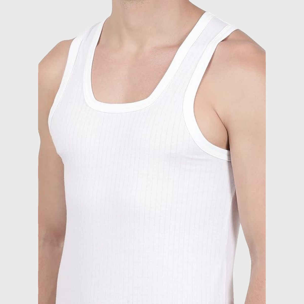 Jockey 8816 Men's Super Combed Cotton Sleeveless Vest|Extended Length|Easy Tuck | White-90