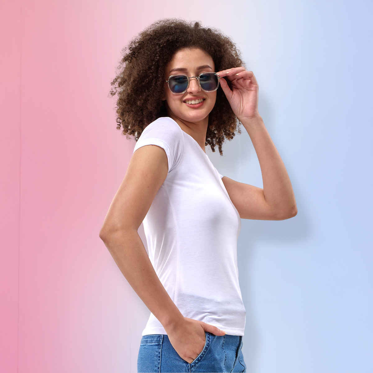 Lux Nitro Women's Round Neck T-shirt | White - XXL