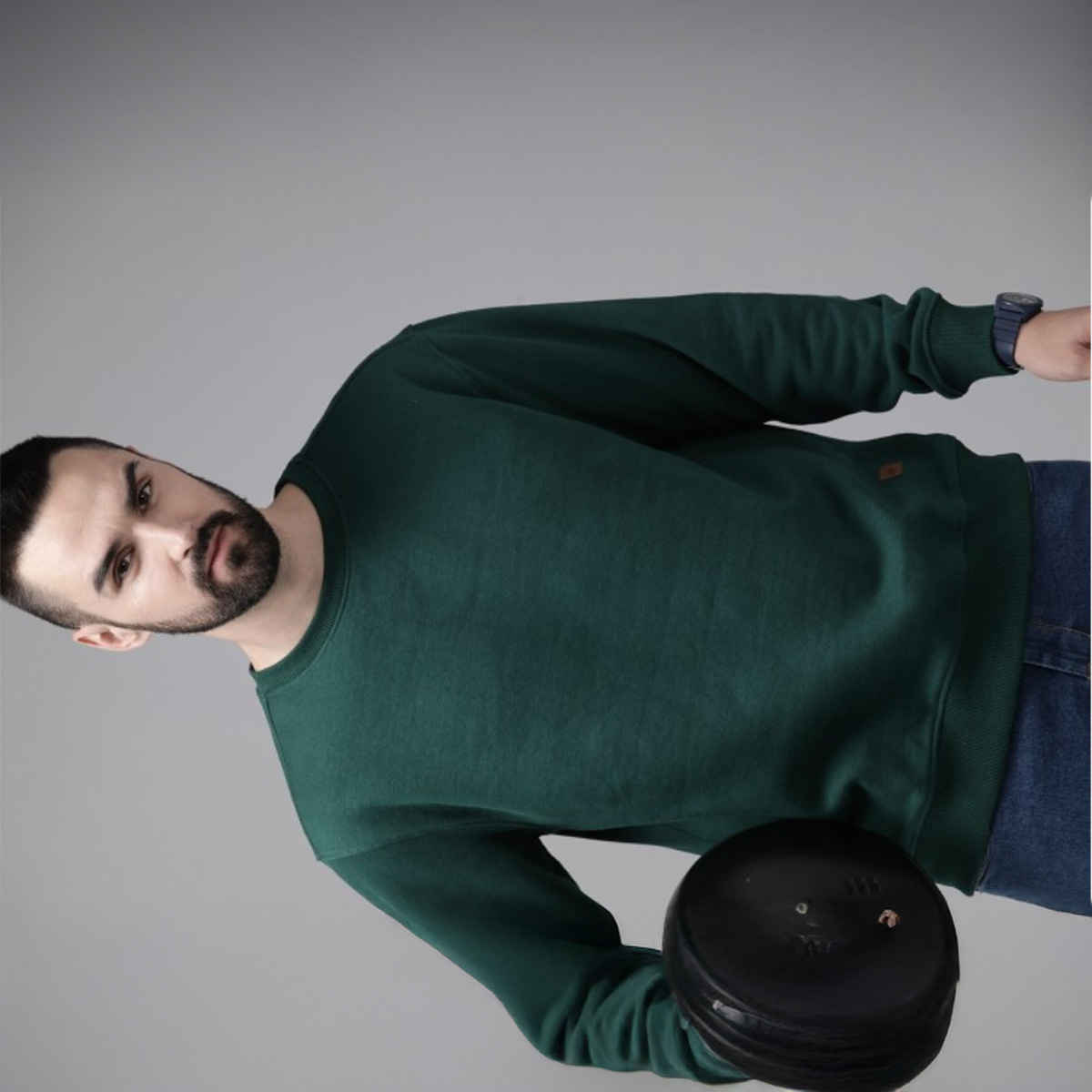 Outlaws Men's Cotton Rich Premium Sweatshirt | Olive - M