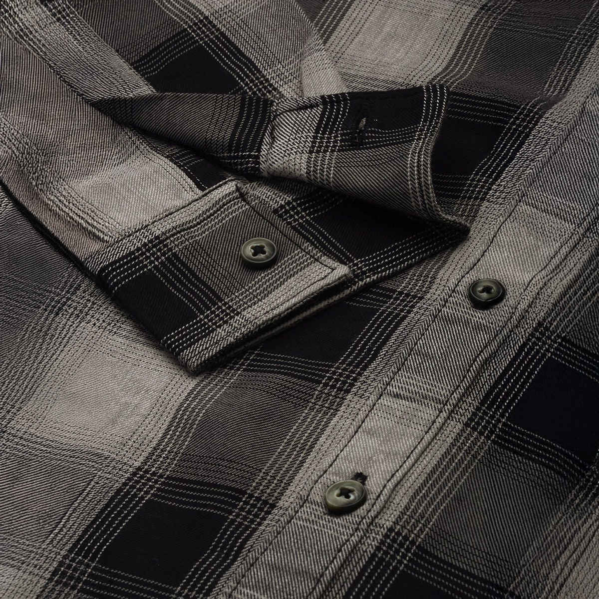 The Indian Garage Co Men's Slim Fit Checkered Casual Shirt | Black - S