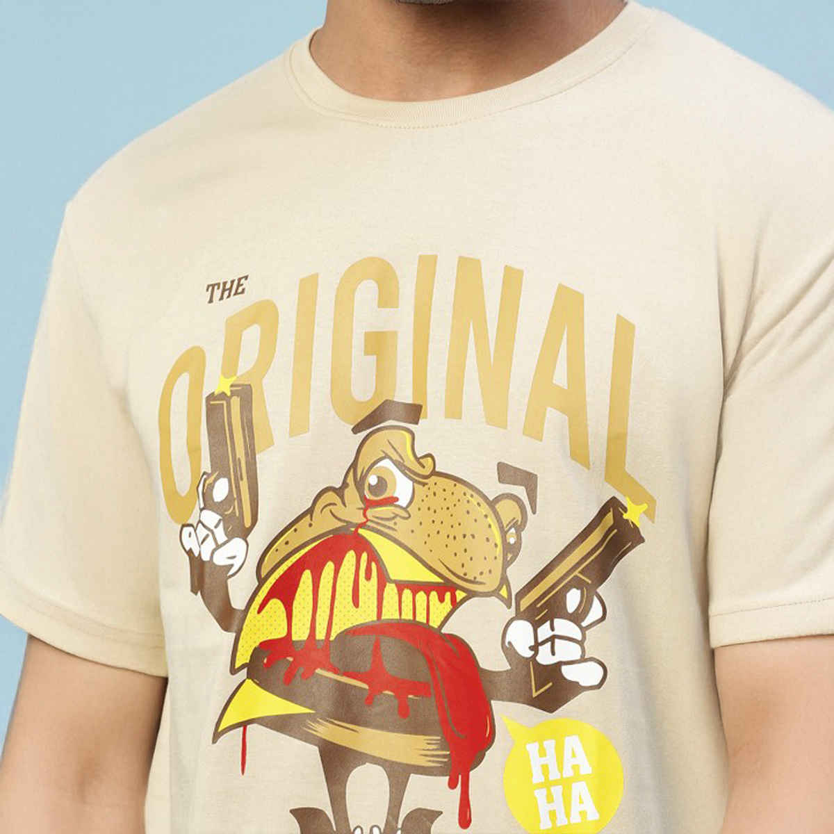 VEIRDO Men's Printed Oversized T-shirt | OS 100 FRGORGNL SW | Swan White - XL