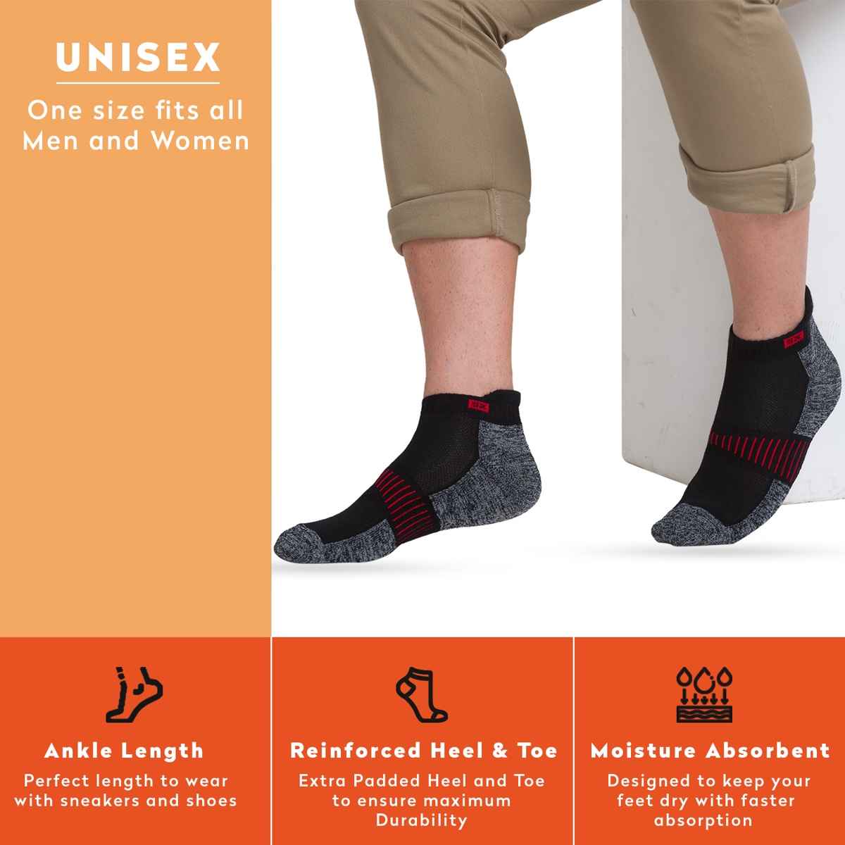 Supersox Men's Patterned Combed Cotton Ankle Length Socks | Assorted - Free Size