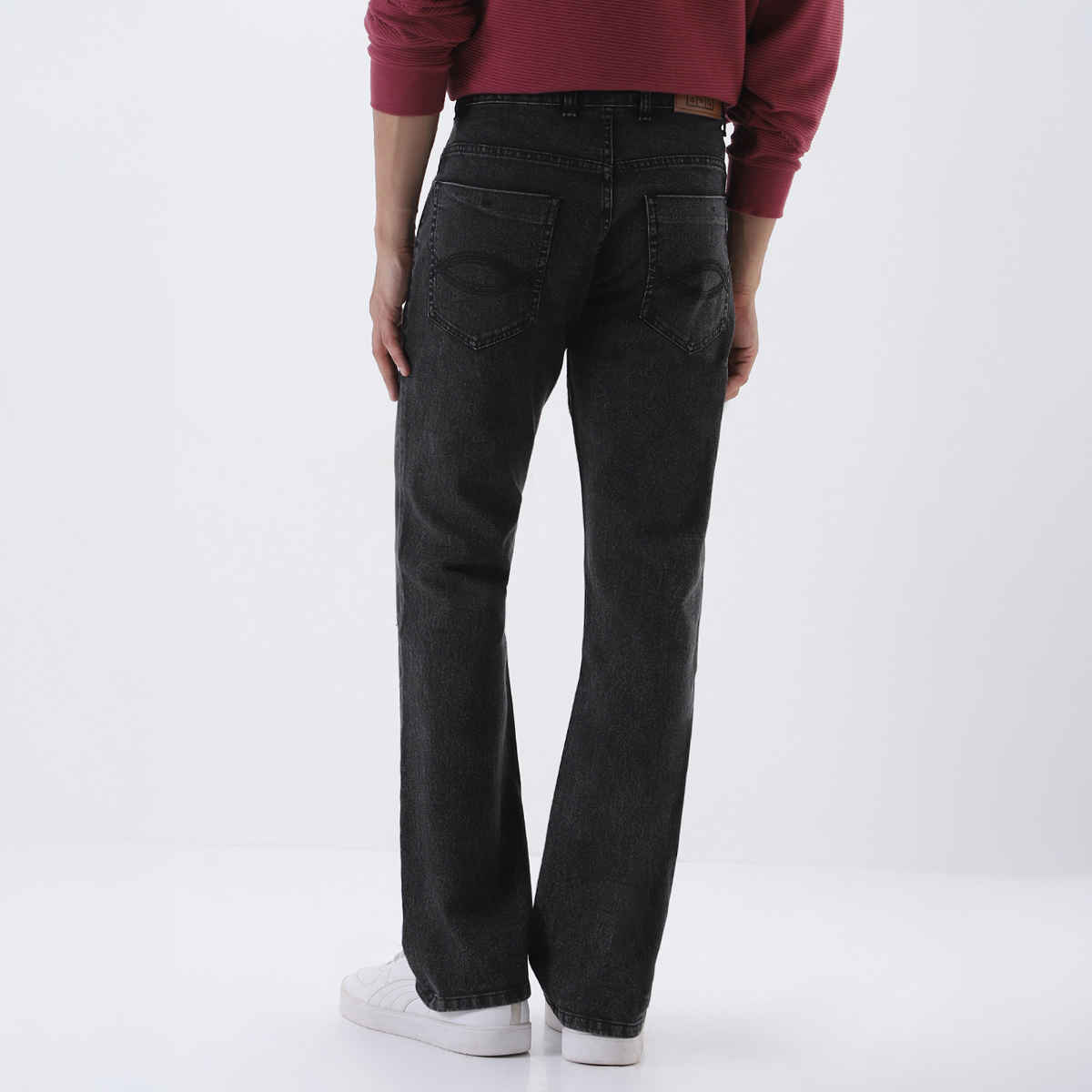 Urbano Fashion Men's Bootcut Jeans Washed Stretchable | Black | 30