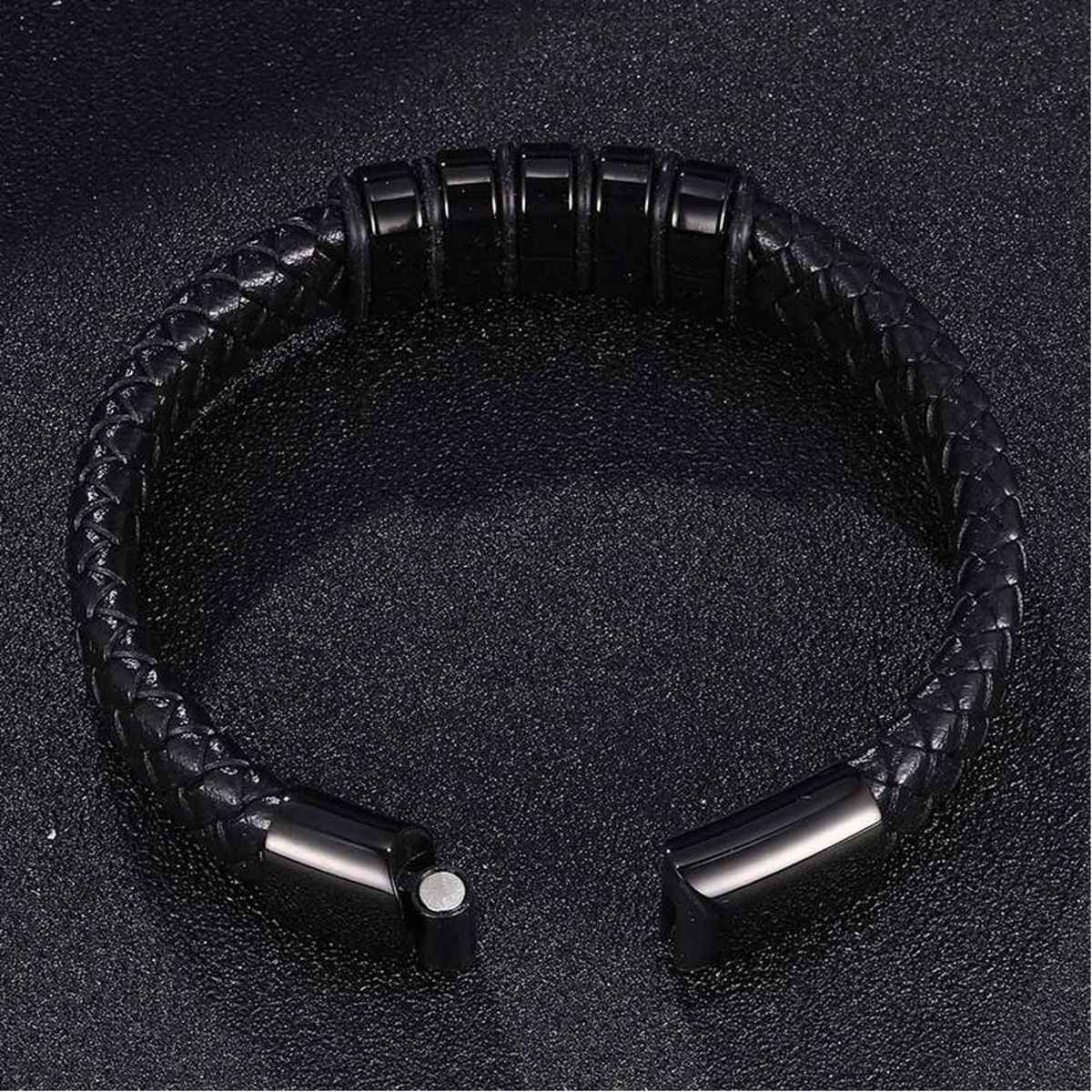 Fashion Frill Men's Braided Bracelet Black Regular
