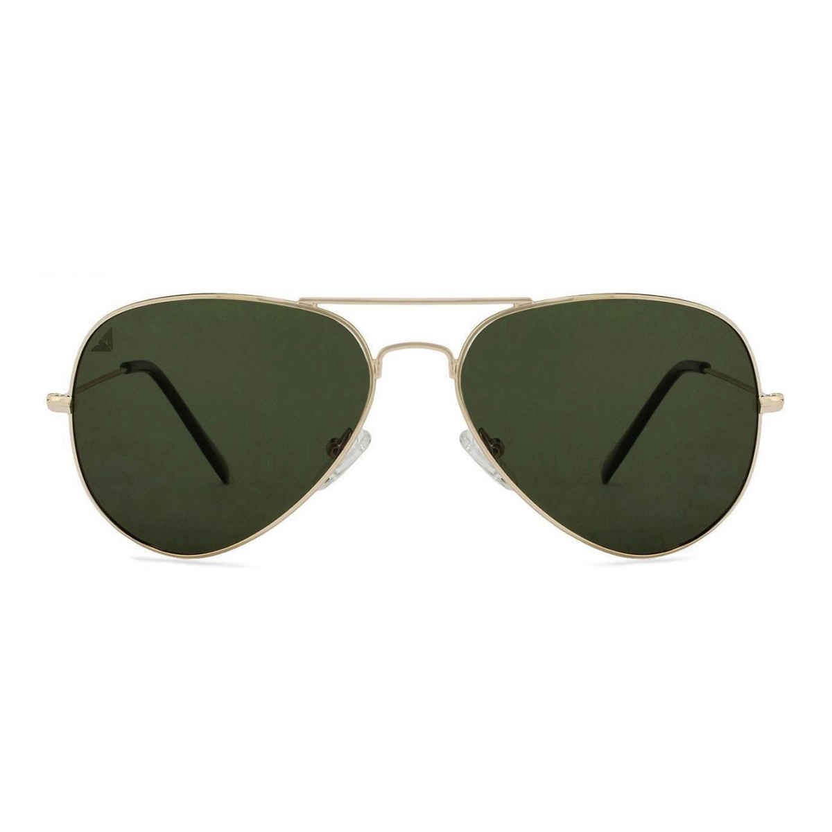 Vincent Chase By Lenskart Unisex Solid Metal Aviator Sunglasses | Green and Gold - M
