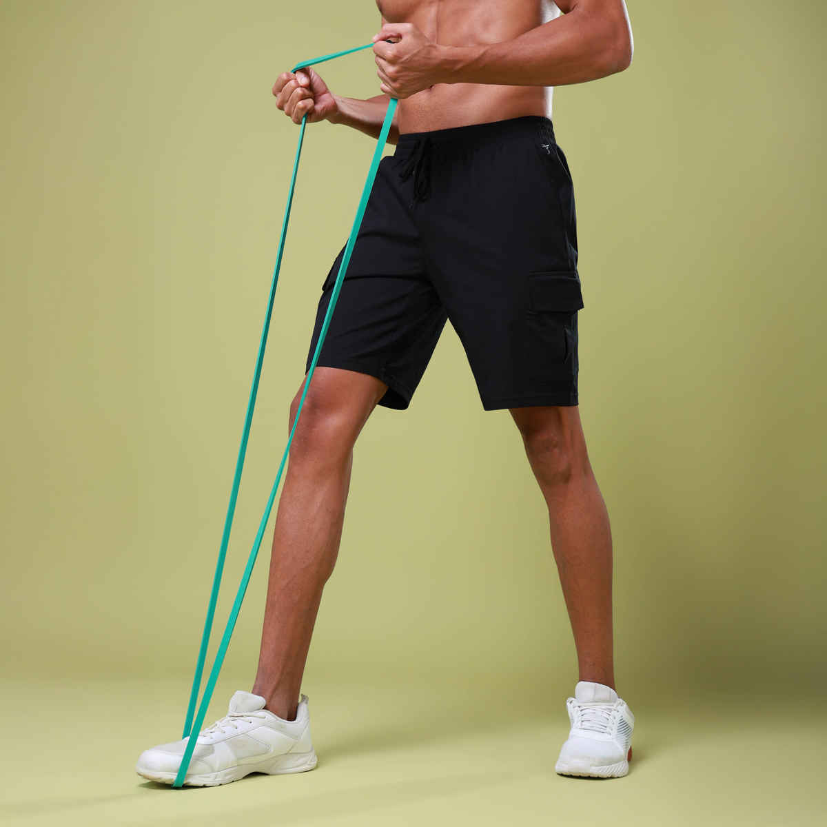 Technosport Men Poly Solid Slim Fit Sports Shorts with TS FLEXI | Black | M