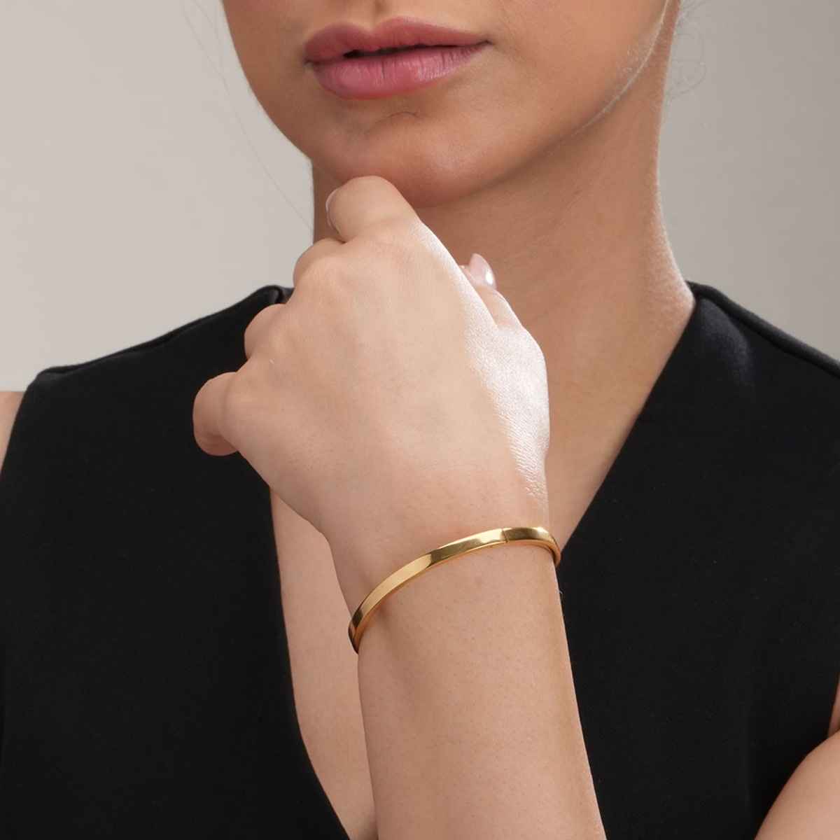 Palmonas Plain Stackable Bangle Bracelet |4Mm For Womens | Waterproof And Anti-Tarnish
