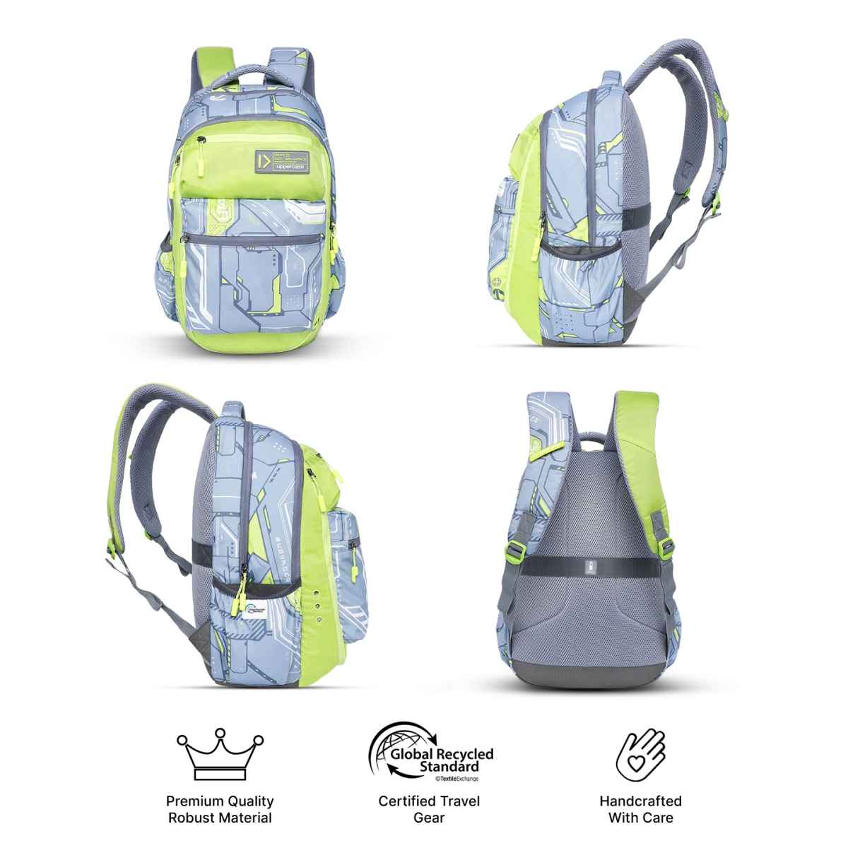 Uppercase Unisex Polyester 20 L Top Handle Laptop Backpack | Grey