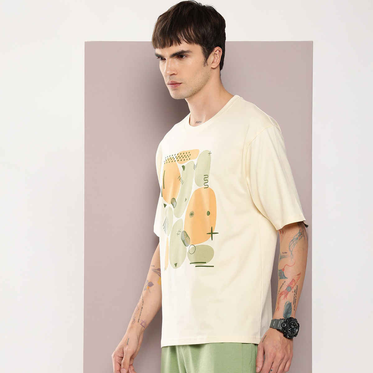Dillinger Men's Oversized T-shirts | DLMOV285WWHT | Off White - XL