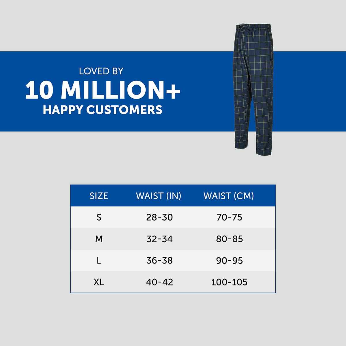 XYXX Checkmate 100% super combed cotton Checks Pyjama Relaxed Fit | 2 Side pockets | Navy- XL