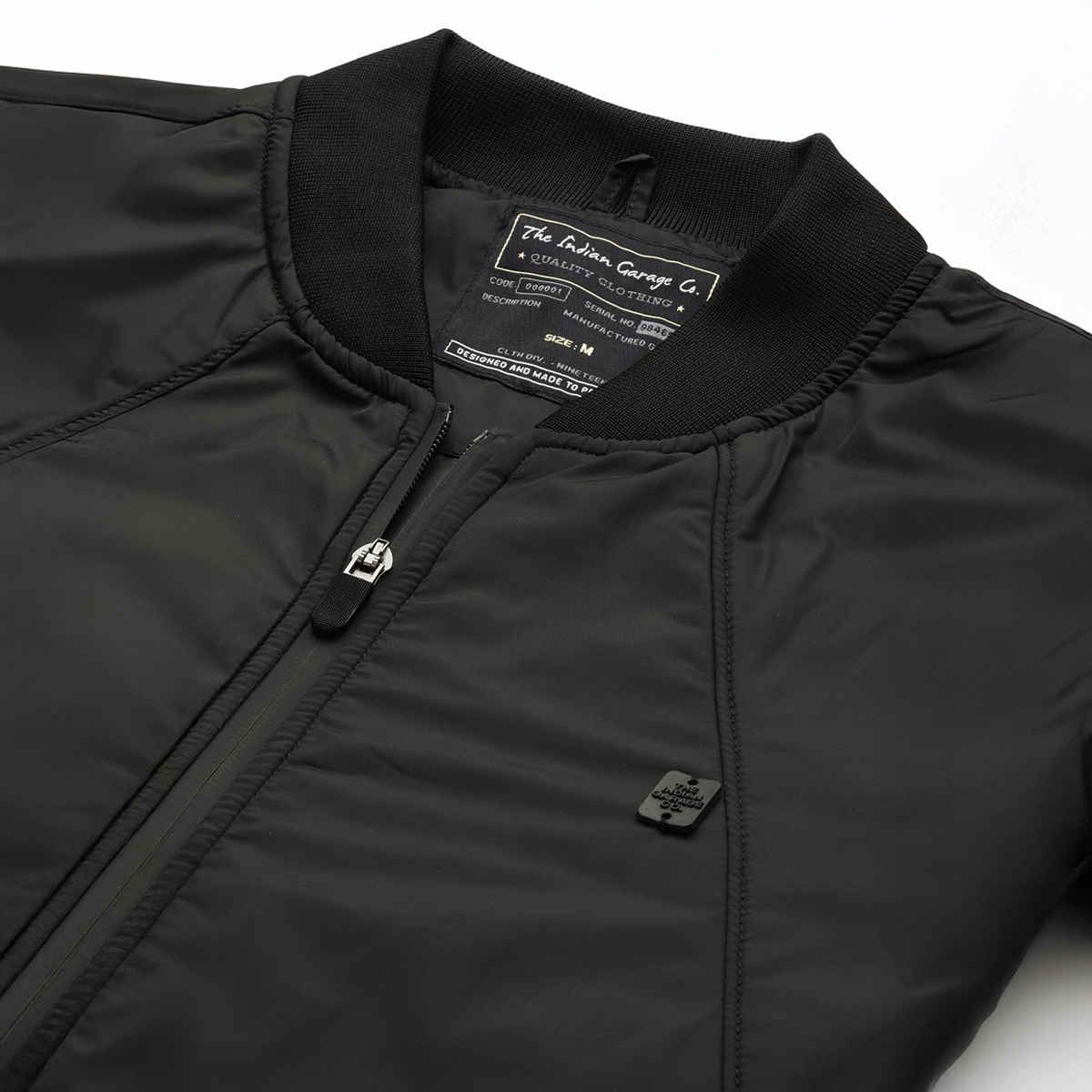 The Indian Garage Co Men's Slim Solid Jacket | Black - L